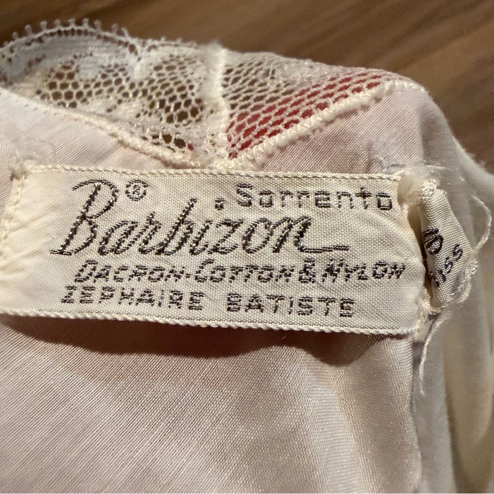 Rare 1950’s Barbizon White Ivory Slip Dress Lace Women’s Vintage Size 16 Miss - Picture 5 of 9